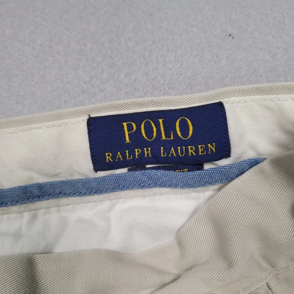 Polo Ralph Lauren Mens 34x32 Tan Classic‎ Fit Chino Pants Khaki Cotton